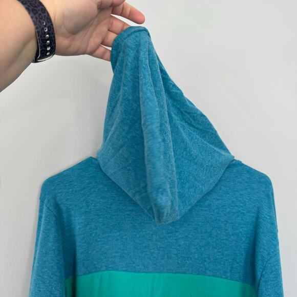 Dbtanjy Mediumweight Pullover Hoodie Top Size Large Colorblock Blue & Green - Picture 8 of 9
